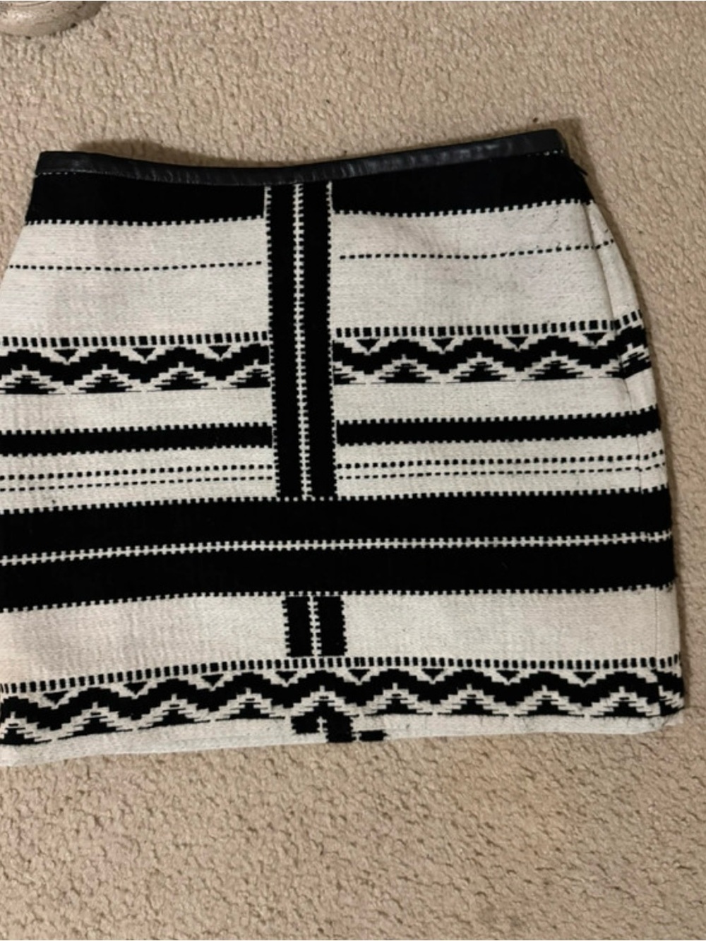 Madewell Black and White Patterned Women's Skirt